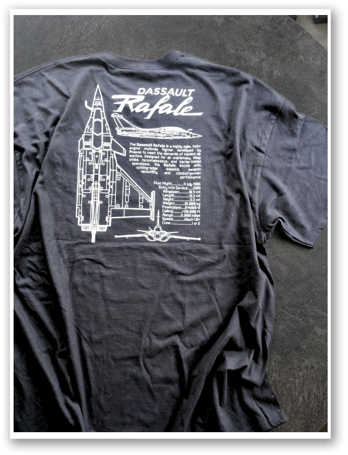 Dassault Rafale Fighter Jet T-Shirt - Technical Airframe Tribute | AeroJoy