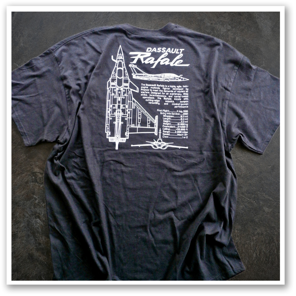 Dassault Rafale Fighter Jet T-Shirt - Technical Airframe Tribute | AeroJoy