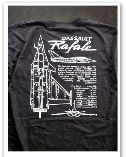 Dassault Rafale Fighter Jet T-Shirt - Technical Airframe Tribute | AeroJoy
